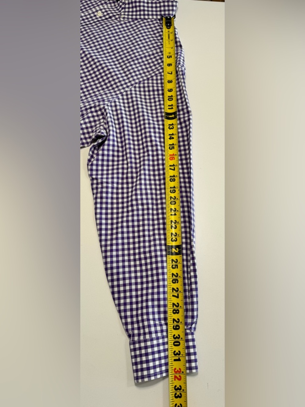 Ralph Lauren Shirt Men Size 2XB Big LS Button Up Classic Fit Gingham Purple Pony - Picture 9 of 9